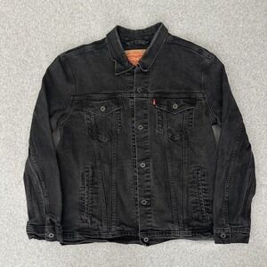 LEVIS Denim Trucker Jacket Mens XL Standard Black Modern Type 3 Jean Gorpcore